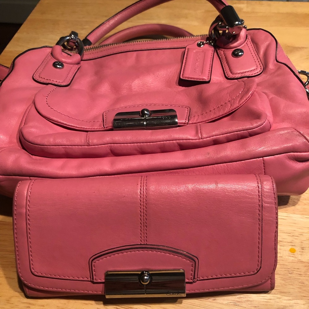 Coach handbag with matching wallet